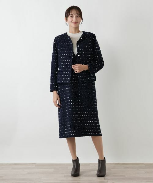 Leilian PLUS HOUSE / レリアンプラスハウス ロング・マキシ丈ワンピース | ドットツイードジャンパースカート【セレモニー】【Leilian WHITE LABEL】 | 詳細17