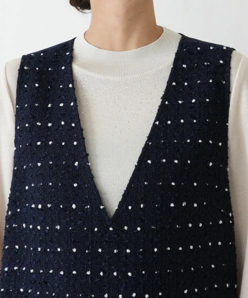 Leilian PLUS HOUSE / レリアンプラスハウス ロング・マキシ丈ワンピース | ドットツイードジャンパースカート【セレモニー】【Leilian WHITE LABEL】 | 詳細21