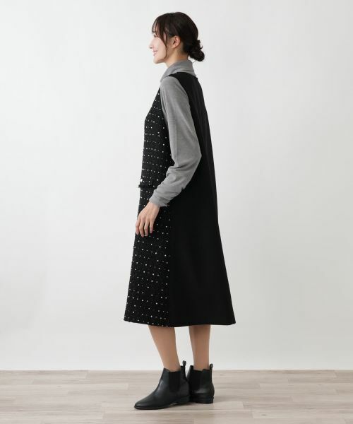 Leilian PLUS HOUSE / レリアンプラスハウス ロング・マキシ丈ワンピース | ドットツイードジャンパースカート【セレモニー】【Leilian WHITE LABEL】 | 詳細8