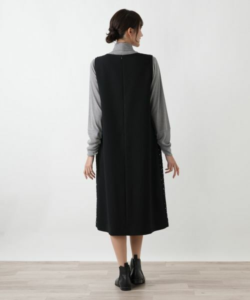 Leilian PLUS HOUSE / レリアンプラスハウス ロング・マキシ丈ワンピース | ドットツイードジャンパースカート【セレモニー】【Leilian WHITE LABEL】 | 詳細9