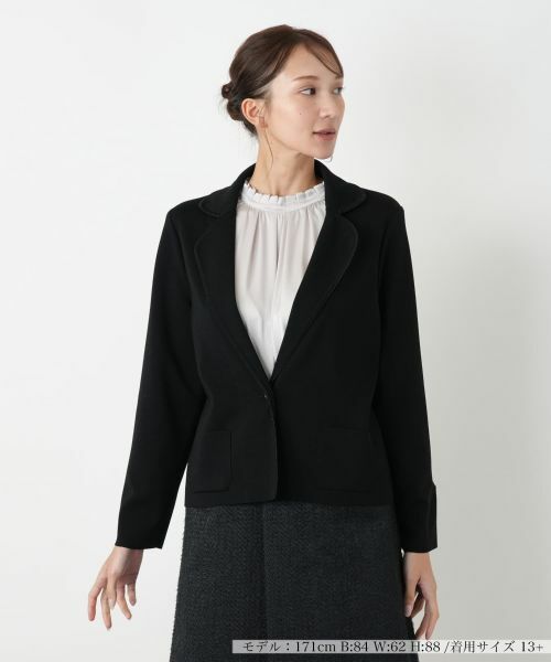 Leilian PLUS HOUSE/レリアンプラスハウス ブレザー【BOURGE】 ブラック 13+ Leilian PLUS HOUSE/レリアンプラスハウス ブレザー【BOURGE】 ブラック 13+