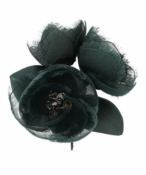 Leilian PLUS HOUSE/レリアンプラスハウス フラワーコサージュ ダークグリーン その他