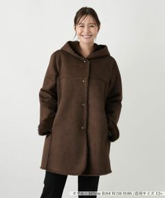 Leilian PLUS HOUSE / レリアンプラスハウス その他アウター | ファー風フードコート【Leilian WHITE LABEL】