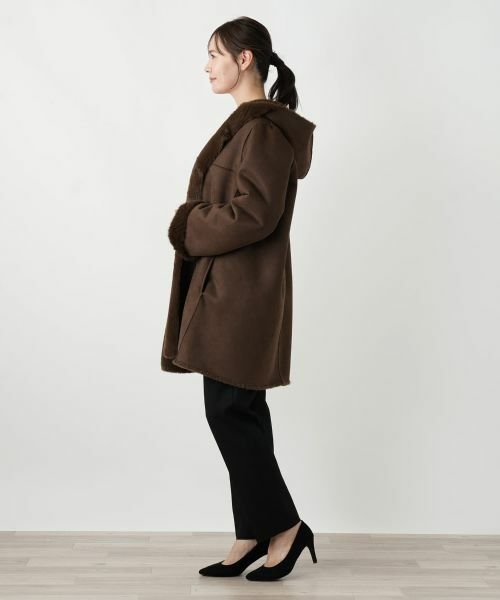 Leilian PLUS HOUSE / レリアンプラスハウス その他アウター | ファー風フードコート【Leilian WHITE LABEL】 | 詳細2