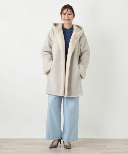 Leilian PLUS HOUSE / レリアンプラスハウス その他アウター | ファー風フードコート【Leilian WHITE LABEL】 | 詳細4