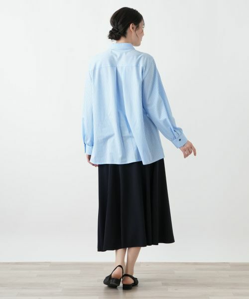 Leilian PLUS HOUSE / レリアンプラスハウス シャツ・ブラウス | ストライプ柄コットンシャツブラウス【Leilian WHITE LABEL】 | 詳細3