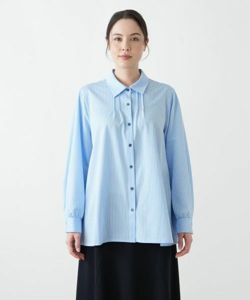 Leilian PLUS HOUSE / レリアンプラスハウス シャツ・ブラウス | ストライプ柄コットンシャツブラウス【Leilian WHITE LABEL】 | 詳細4