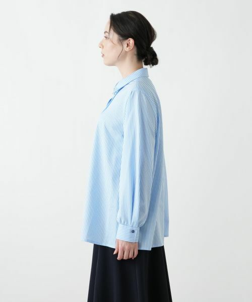 Leilian PLUS HOUSE / レリアンプラスハウス シャツ・ブラウス | ストライプ柄コットンシャツブラウス【Leilian WHITE LABEL】 | 詳細5