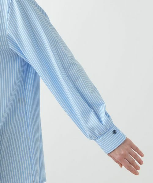 Leilian PLUS HOUSE / レリアンプラスハウス シャツ・ブラウス | ストライプ柄コットンシャツブラウス【Leilian WHITE LABEL】 | 詳細9