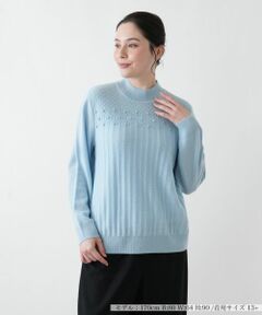 Leilian PLUS HOUSE / レリアンプラスハウス ニット・セーター | 立体模様ハイネックニット