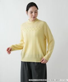 Leilian PLUS HOUSE / レリアンプラスハウス ニット・セーター | 立体模様ハイネックニット