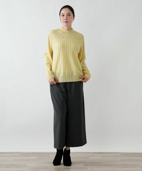 Leilian PLUS HOUSE / レリアンプラスハウス ニット・セーター | 立体模様ハイネックニット | 詳細1