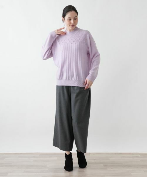 Leilian PLUS HOUSE / レリアンプラスハウス ニット・セーター | 立体模様ハイネックニット | 詳細4