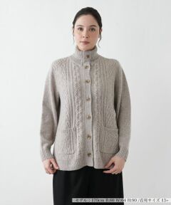 Leilian PLUS HOUSE / レリアンプラスハウス カーディガン・ボレロ | タートルネックケーブルニットカーディガン