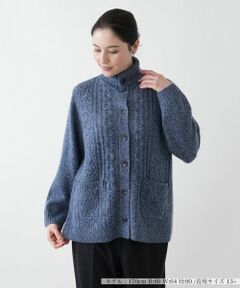 Leilian PLUS HOUSE / レリアンプラスハウス カーディガン・ボレロ | タートルネックケーブルニットカーディガン