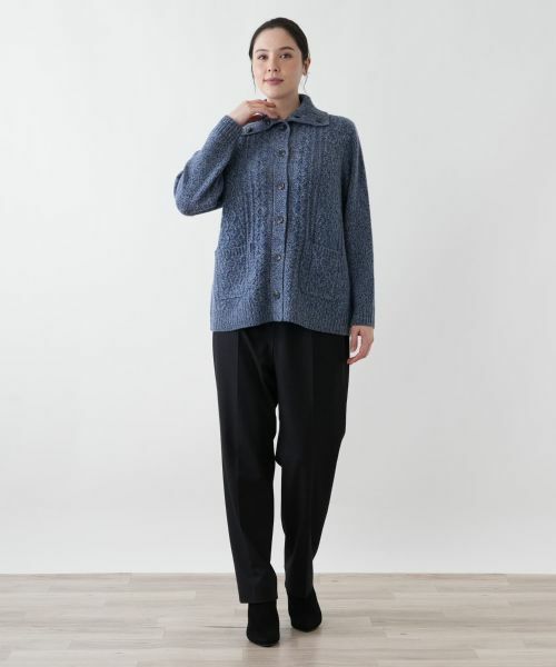 Leilian PLUS HOUSE / レリアンプラスハウス カーディガン・ボレロ | タートルネックケーブルニットカーディガン | 詳細1