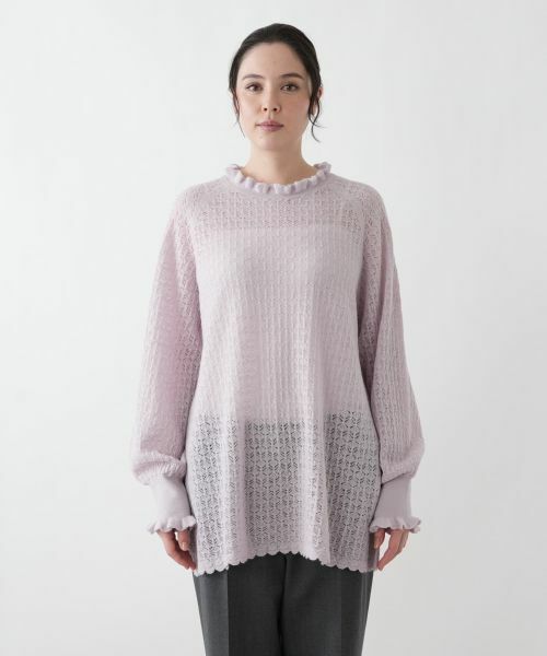 Leilian PLUS HOUSE / レリアンプラスハウス ニット・セーター | 透かし編みフリルニットプルオーバー【BOURGE】 | 詳細10