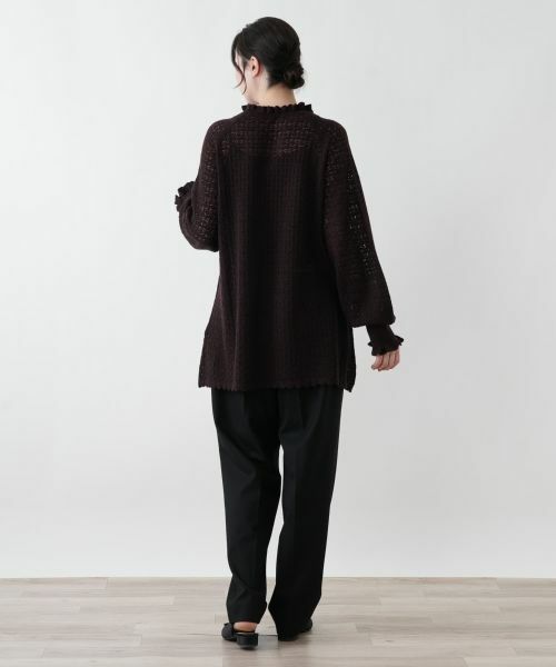 Leilian PLUS HOUSE / レリアンプラスハウス ニット・セーター | 透かし編みフリルニットプルオーバー【BOURGE】 | 詳細3