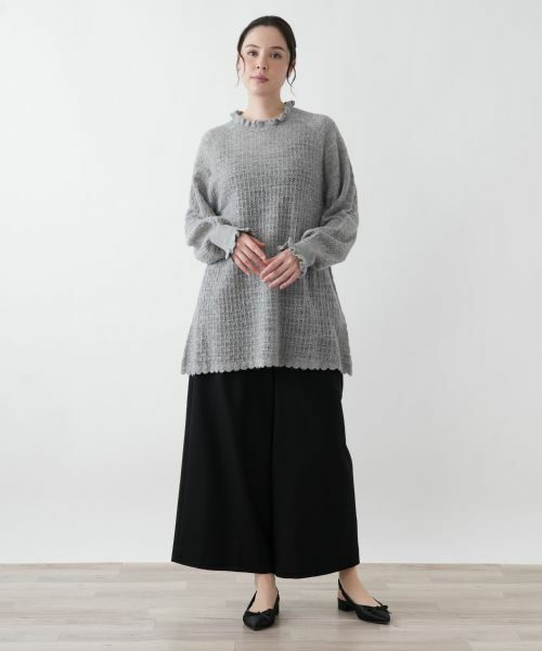 Leilian PLUS HOUSE / レリアンプラスハウス ニット・セーター | 透かし編みフリルニットプルオーバー【BOURGE】 | 詳細4