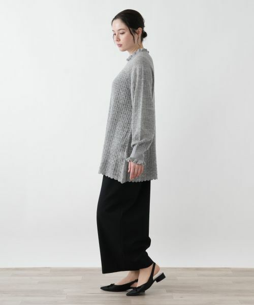 Leilian PLUS HOUSE / レリアンプラスハウス ニット・セーター | 透かし編みフリルニットプルオーバー【BOURGE】 | 詳細5