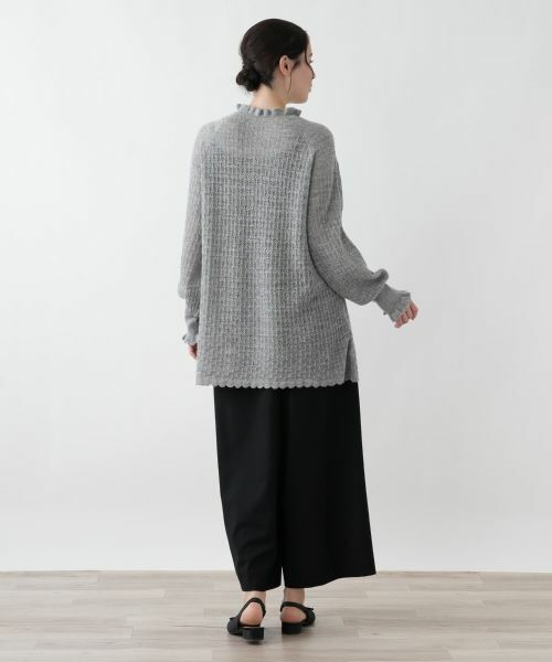 Leilian PLUS HOUSE / レリアンプラスハウス ニット・セーター | 透かし編みフリルニットプルオーバー【BOURGE】 | 詳細6