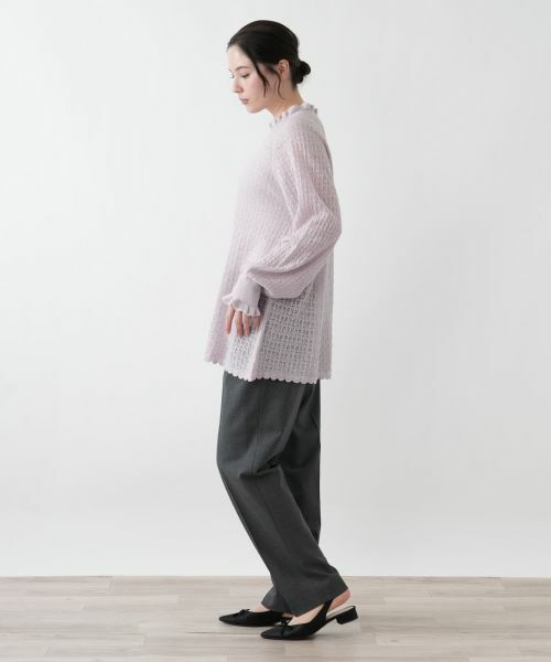 Leilian PLUS HOUSE / レリアンプラスハウス ニット・セーター | 透かし編みフリルニットプルオーバー【BOURGE】 | 詳細8