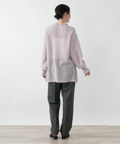 Leilian PLUS HOUSE / レリアンプラスハウス ニット・セーター | 透かし編みフリルニットプルオーバー【BOURGE】 | 詳細9