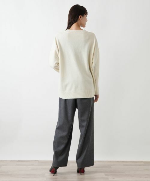 Leilian PLUS HOUSE / レリアンプラスハウス ニット・セーター | Vネックモチーフプルオーバー【BOURGE】 | 詳細9