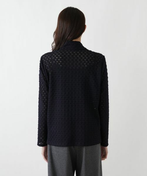 Leilian PLUS HOUSE / レリアンプラスハウス カットソー | 透かし編みボトルネックプルオーバー【BOURGE】 | 詳細12