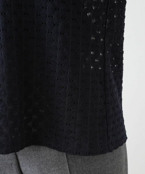 Leilian PLUS HOUSE / レリアンプラスハウス カットソー | 透かし編みボトルネックプルオーバー【BOURGE】 | 詳細17
