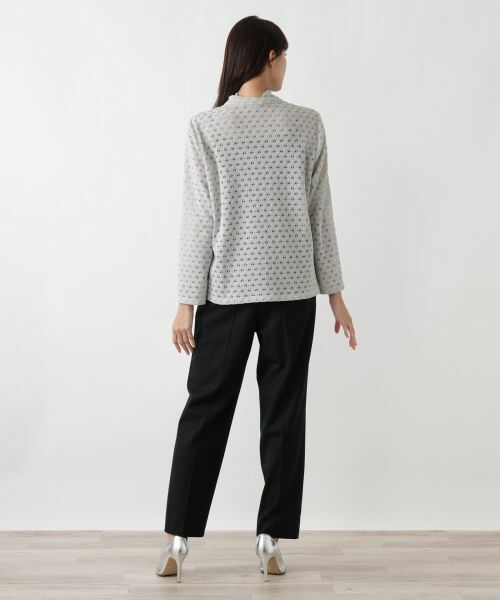 Leilian PLUS HOUSE / レリアンプラスハウス カットソー | 透かし編みボトルネックプルオーバー【BOURGE】 | 詳細6