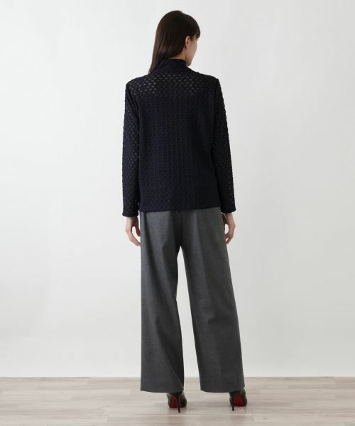 Leilian PLUS HOUSE / レリアンプラスハウス カットソー | 透かし編みボトルネックプルオーバー【BOURGE】 | 詳細9