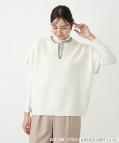 Leilian PLUS HOUSE / レリアンプラスハウス テーラードジャケット | キーネックニットベスト【Leilian WHITE LABEL】