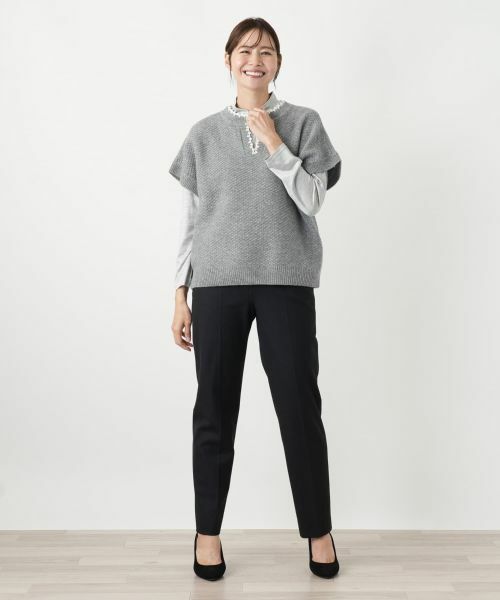 Leilian PLUS HOUSE / レリアンプラスハウス テーラードジャケット | キーネックニットベスト【Leilian WHITE LABEL】 | 詳細1