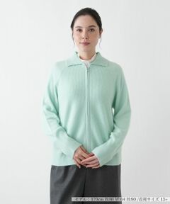 Leilian PLUS HOUSE / レリアンプラスハウス カーディガン・ボレロ | ジップアップリブニットカーディガン【Leilian WHITE LABEL】