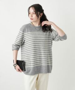 Leilian PLUS HOUSE / レリアンプラスハウス ニット・セーター | カシミヤボーダーニットプルオーバー【Leilian WHITE LABEL】