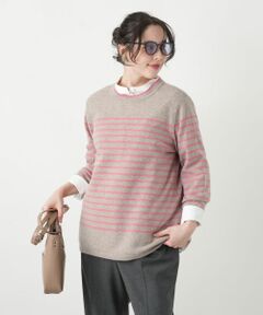 Leilian PLUS HOUSE / レリアンプラスハウス ニット・セーター | カシミヤボーダーニットプルオーバー【Leilian WHITE LABEL】