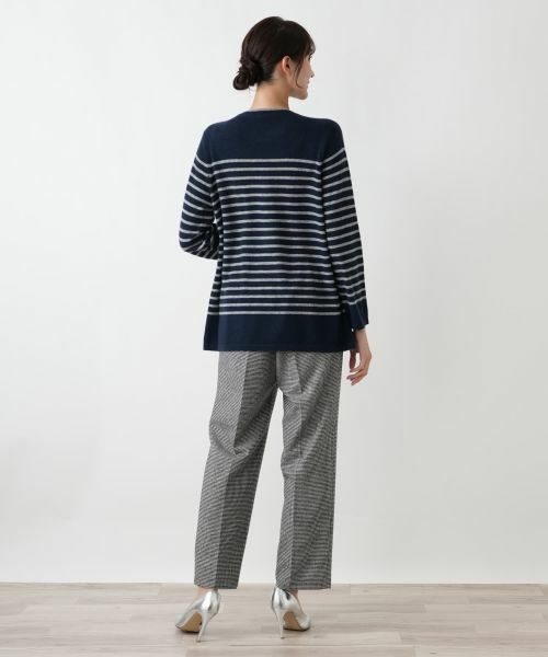 Leilian PLUS HOUSE / レリアンプラスハウス ニット・セーター | カシミヤボーダーニットプルオーバー【Leilian WHITE LABEL】 | 詳細10