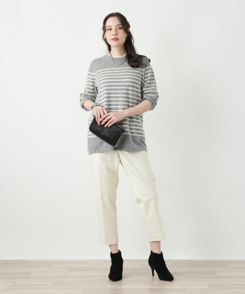 Leilian PLUS HOUSE / レリアンプラスハウス ニット・セーター | カシミヤボーダーニットプルオーバー【Leilian WHITE LABEL】 | 詳細12