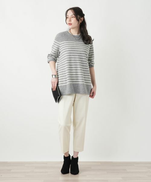 Leilian PLUS HOUSE / レリアンプラスハウス ニット・セーター | カシミヤボーダーニットプルオーバー【Leilian WHITE LABEL】 | 詳細13