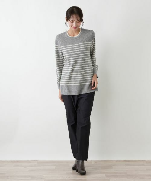 Leilian PLUS HOUSE / レリアンプラスハウス ニット・セーター | カシミヤボーダーニットプルオーバー【Leilian WHITE LABEL】 | 詳細15