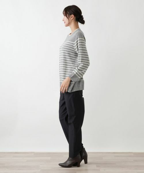 Leilian PLUS HOUSE / レリアンプラスハウス ニット・セーター | カシミヤボーダーニットプルオーバー【Leilian WHITE LABEL】 | 詳細16