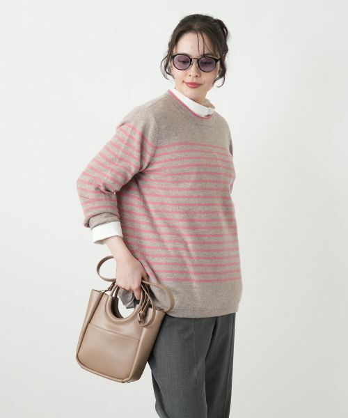 Leilian PLUS HOUSE / レリアンプラスハウス ニット・セーター | カシミヤボーダーニットプルオーバー【Leilian WHITE LABEL】 | 詳細19