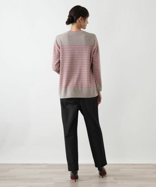 Leilian PLUS HOUSE / レリアンプラスハウス ニット・セーター | カシミヤボーダーニットプルオーバー【Leilian WHITE LABEL】 | 詳細25