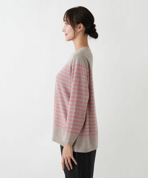 Leilian PLUS HOUSE / レリアンプラスハウス ニット・セーター | カシミヤボーダーニットプルオーバー【Leilian WHITE LABEL】 | 詳細27