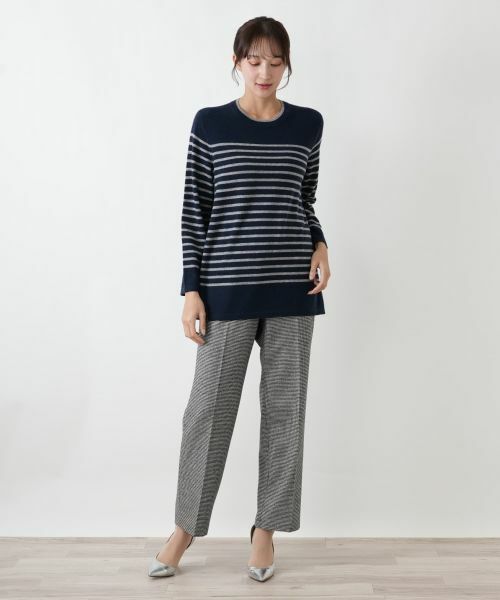 Leilian PLUS HOUSE / レリアンプラスハウス ニット・セーター | カシミヤボーダーニットプルオーバー【Leilian WHITE LABEL】 | 詳細8