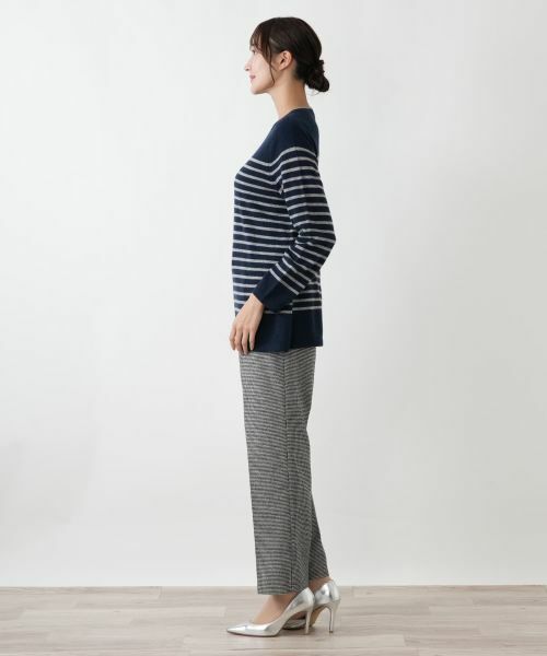 Leilian PLUS HOUSE / レリアンプラスハウス ニット・セーター | カシミヤボーダーニットプルオーバー【Leilian WHITE LABEL】 | 詳細9