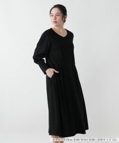 Leilian PLUS HOUSE / レリアンプラスハウス ドレス | Vネックフレアワンピース【BOURGE】