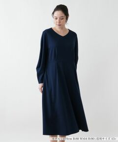Leilian PLUS HOUSE / レリアンプラスハウス ドレス | Vネックフレアワンピース【BOURGE】