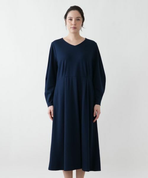 Leilian PLUS HOUSE / レリアンプラスハウス ドレス | Vネックフレアワンピース【BOURGE】 | 詳細7